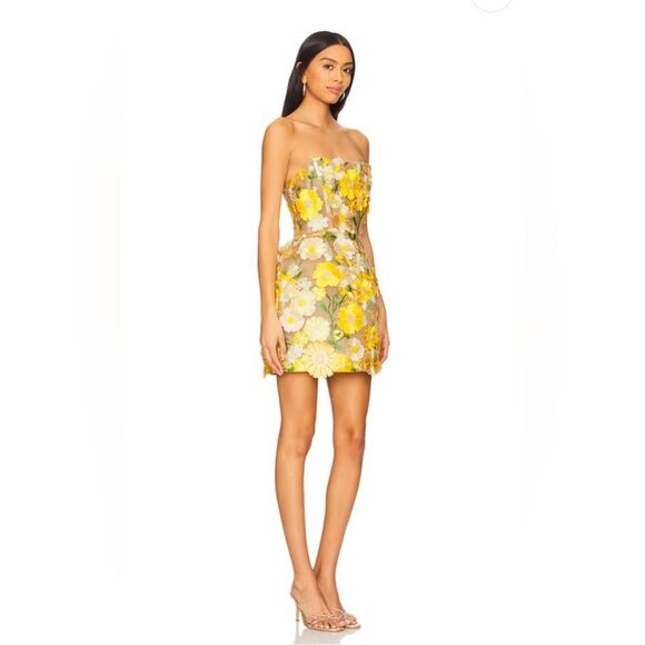 NWOT BRONX AND BANCO Jasmine Maraya Mini Dress in Yellow - Picture 2 of 16